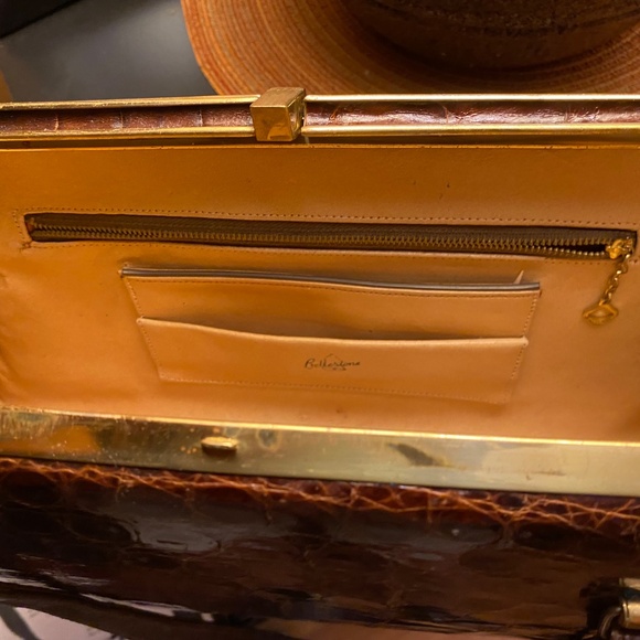 Dark Brown Alligator leather handbag - Picture 5 of 8